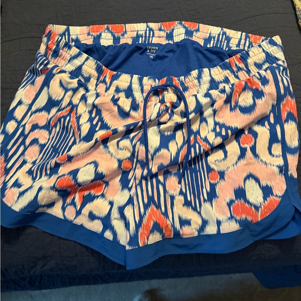 Crown & Ivy Blue and Orange Dynamic Athletic Shorts